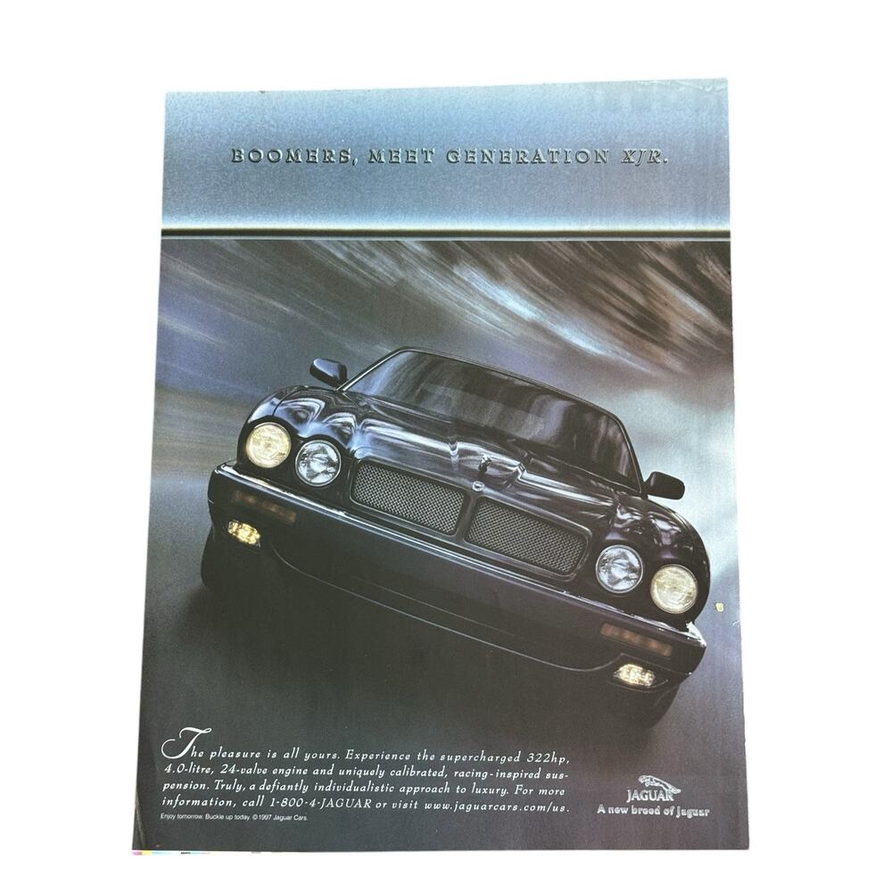 1997 Jaguar XJR Original Advertisement‎ Print Art Car Ad Boomers British Auto